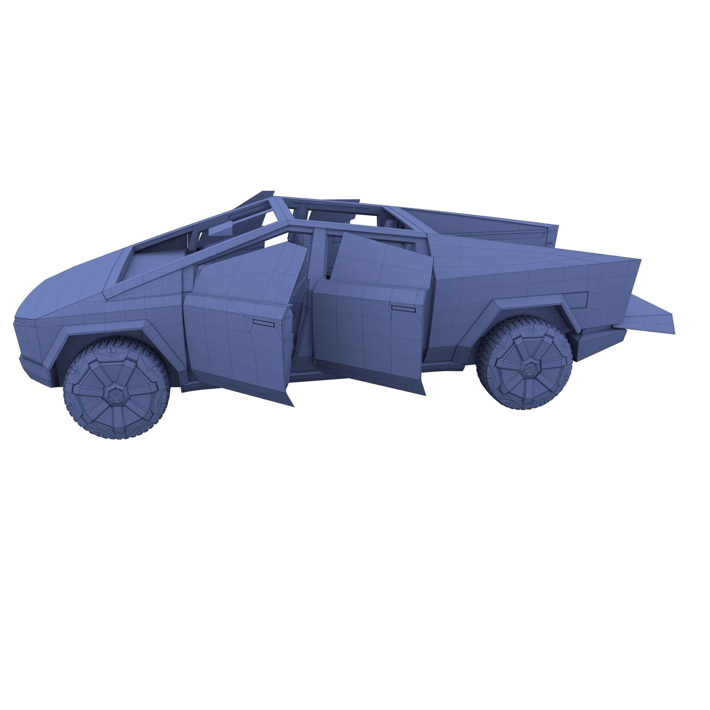 Tesla Cybertruck with interior Red 3D model_30