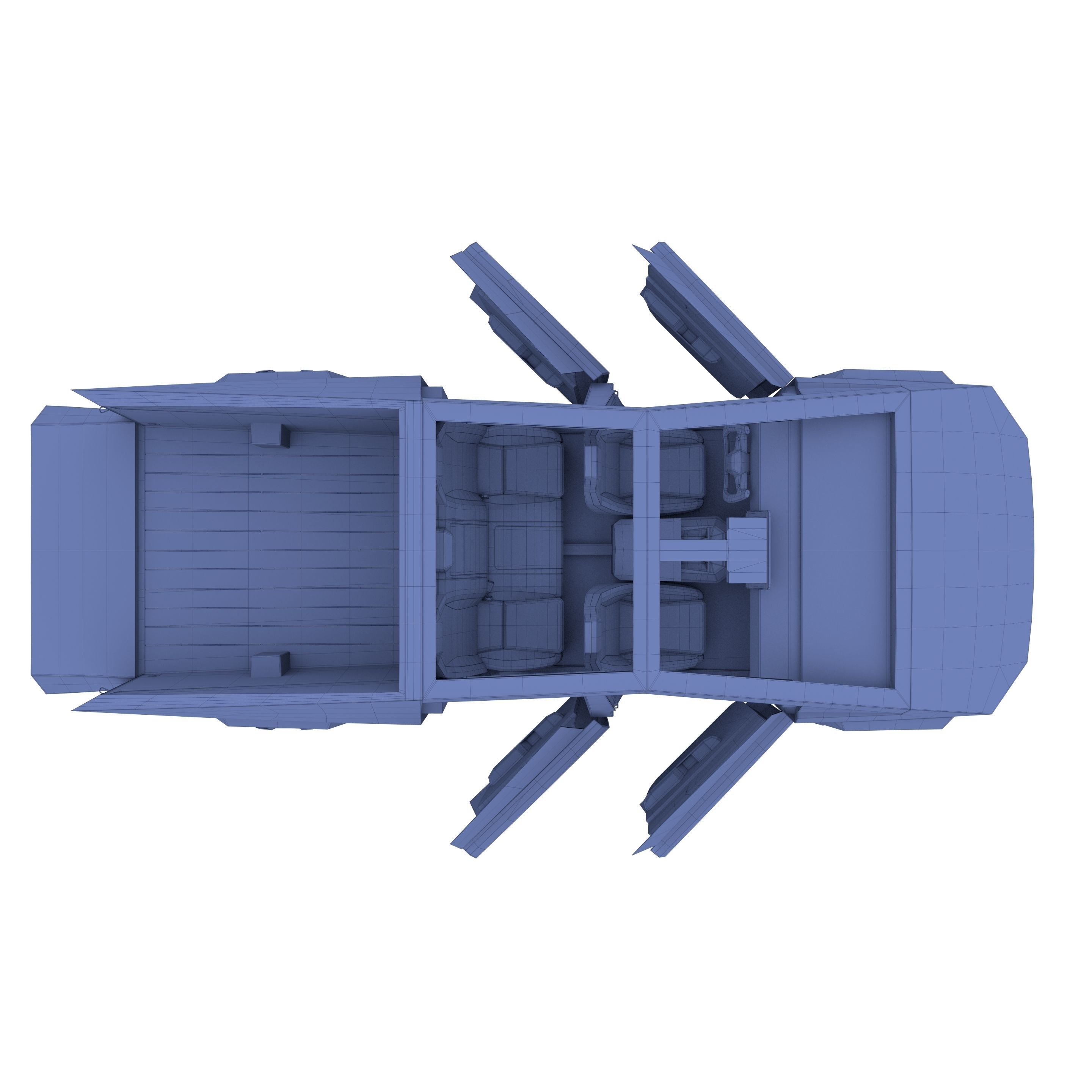 Tesla Cybertruck with interior Red 3D model_34