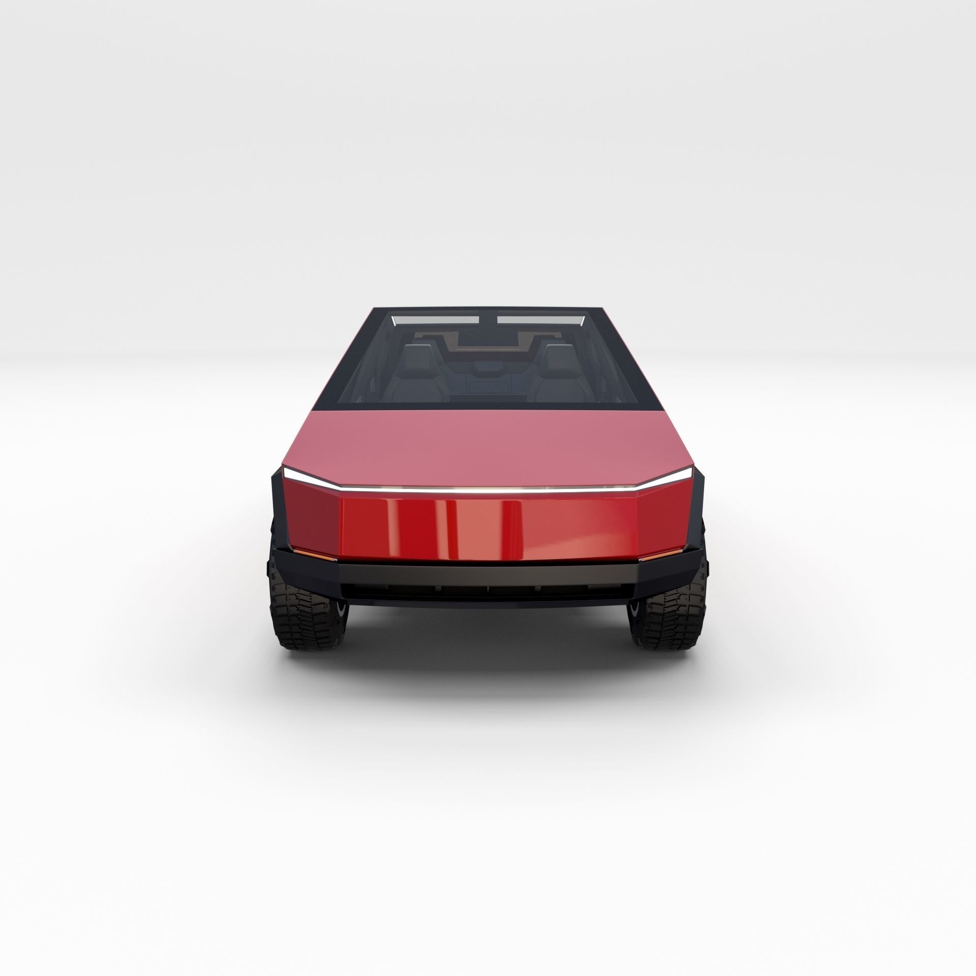 Tesla Cybertruck with interior Red 3D model_2