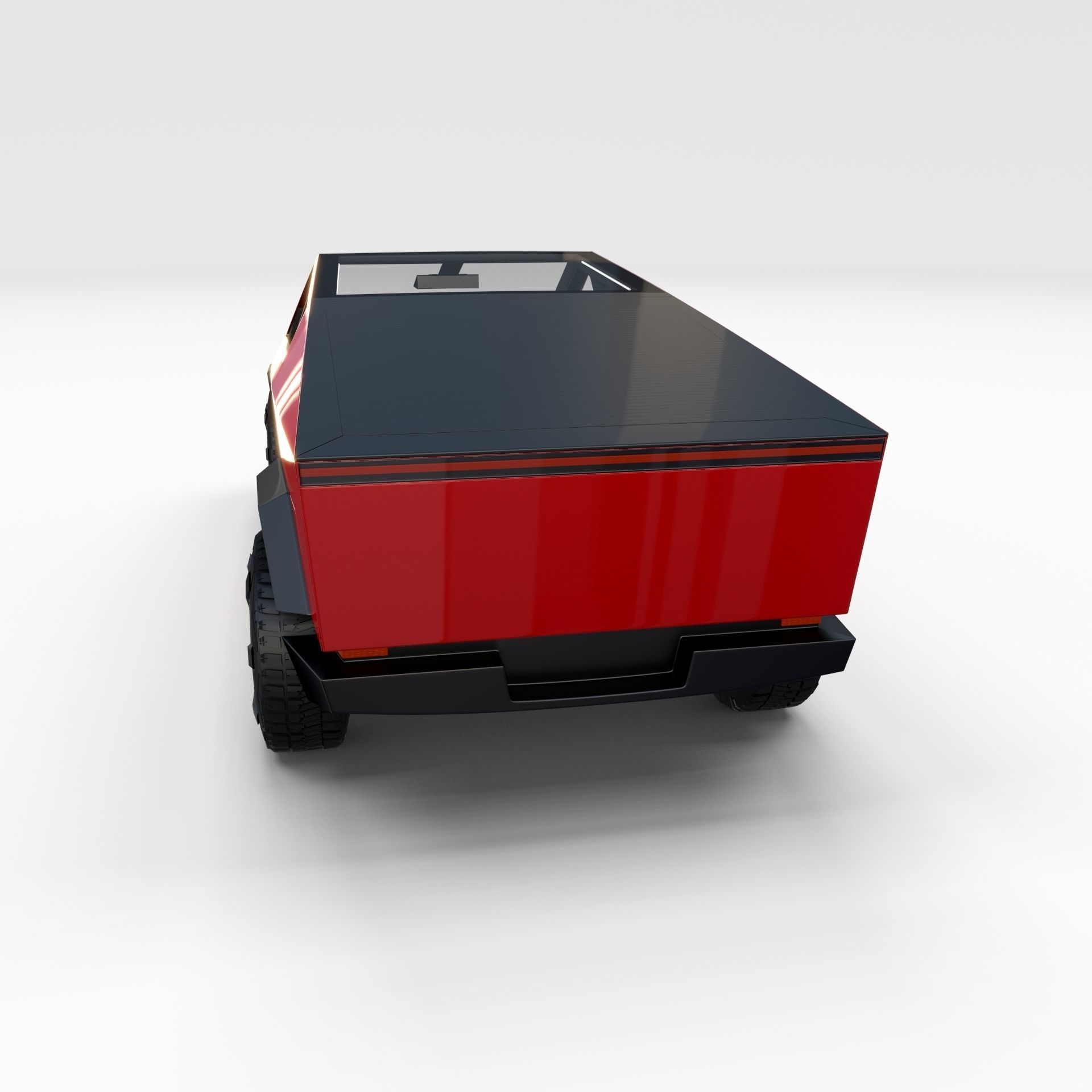 Tesla Cybertruck with interior Red 3D model_14