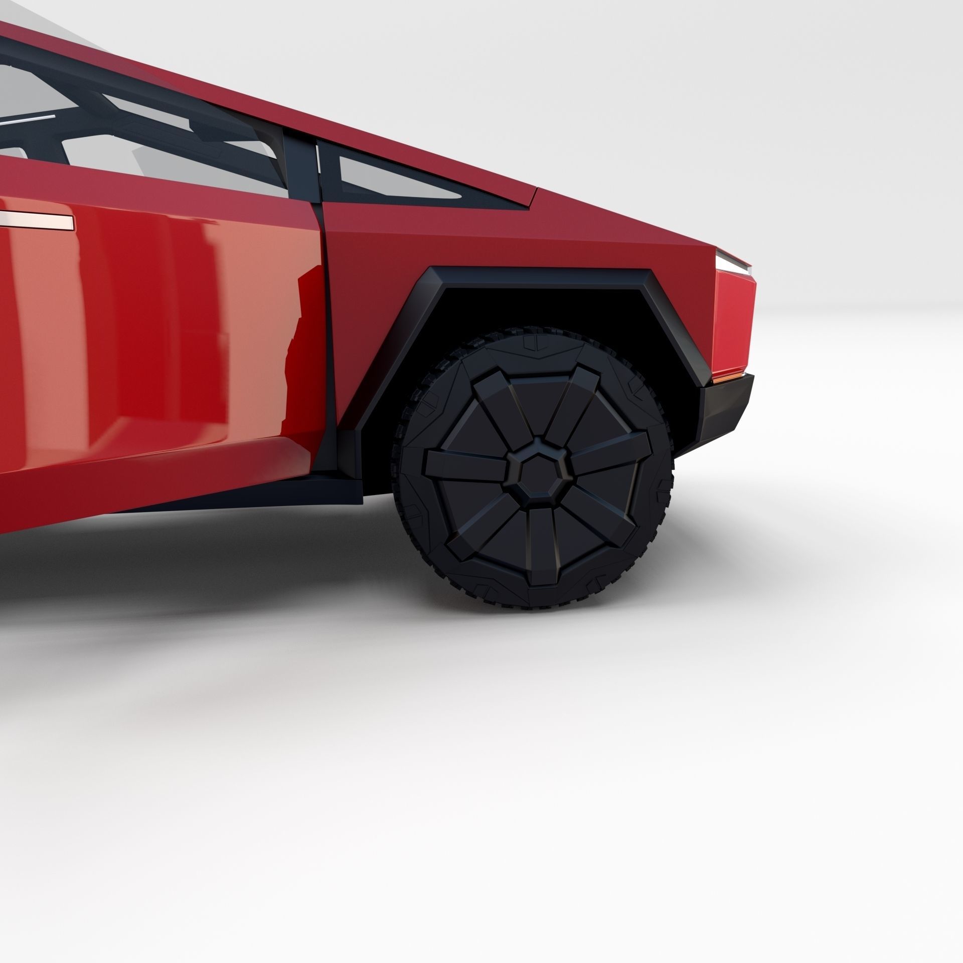 Tesla Cybertruck with interior Red 3D model_25
