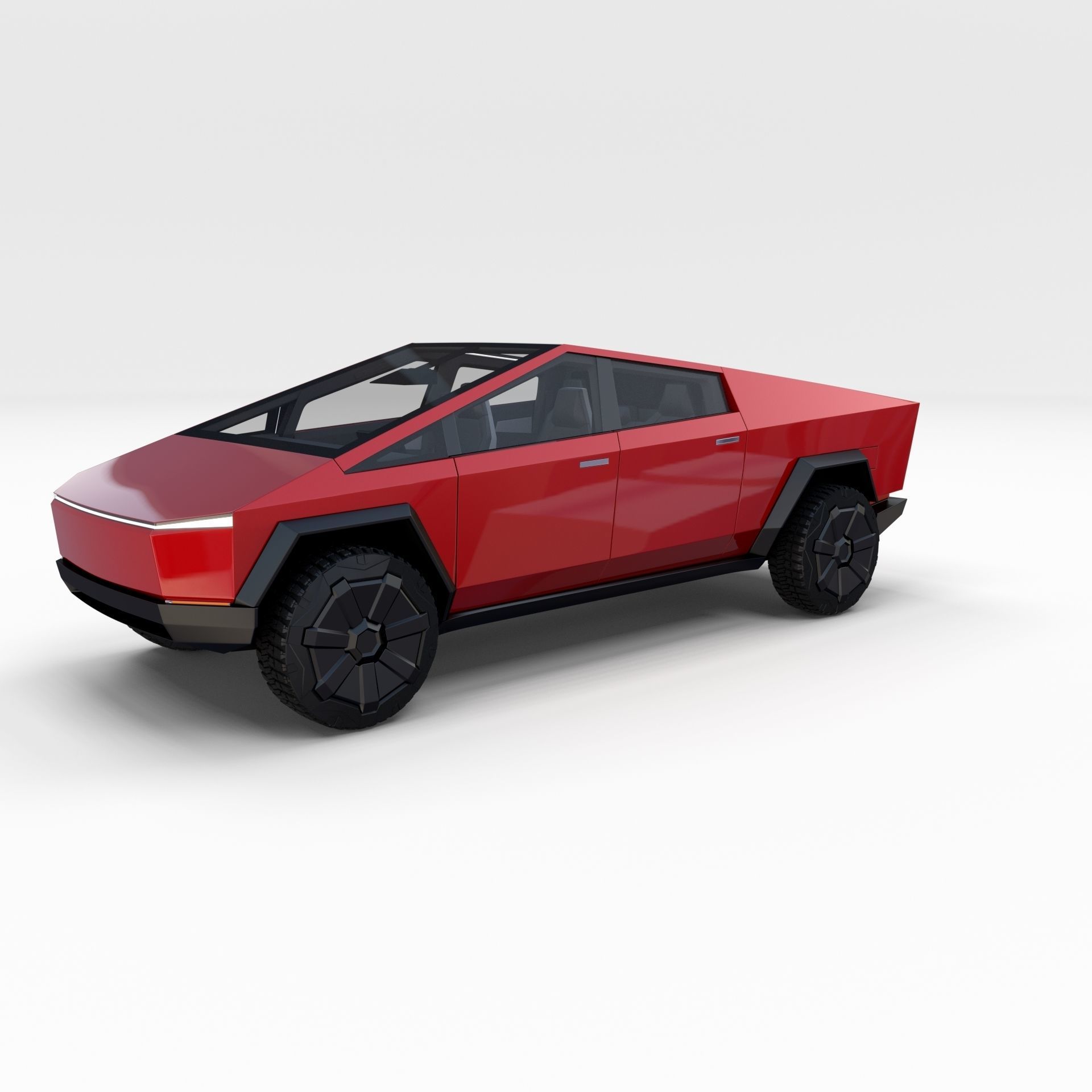 Tesla Cybertruck with interior Red 3D model_3