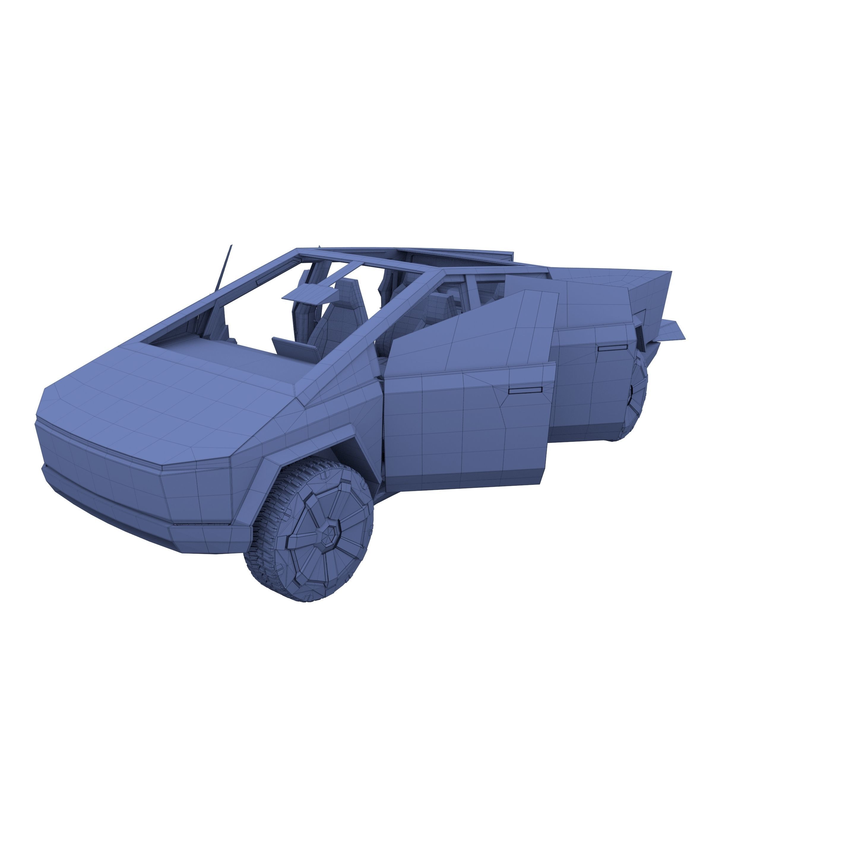 Tesla Cybertruck with interior Red 3D model_29