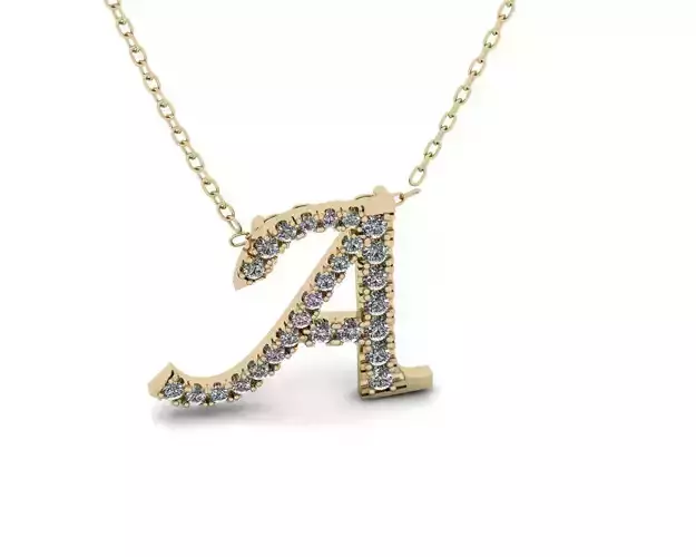 Pendant Alphabet Letter A 3D print model
