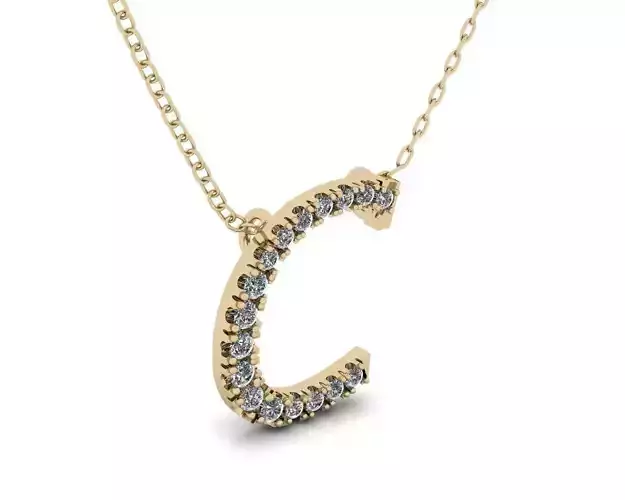Pendant Alphabet Letter C 3D print model