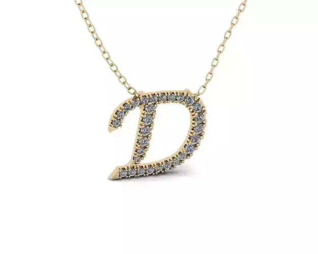 Pendant Alphabet Letter D 3D print model