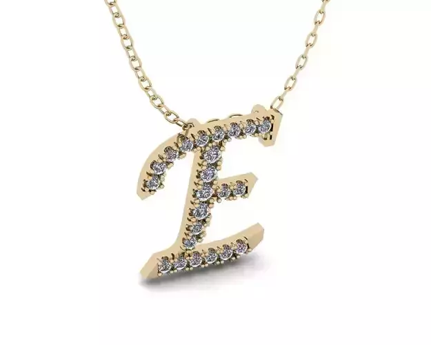 Pendant Alphabet Letter E 3D print model