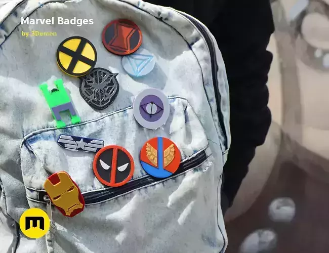 Marvel Badge Designs With Colors 3D print model Marvel Badge Designs With Colors 3D print model