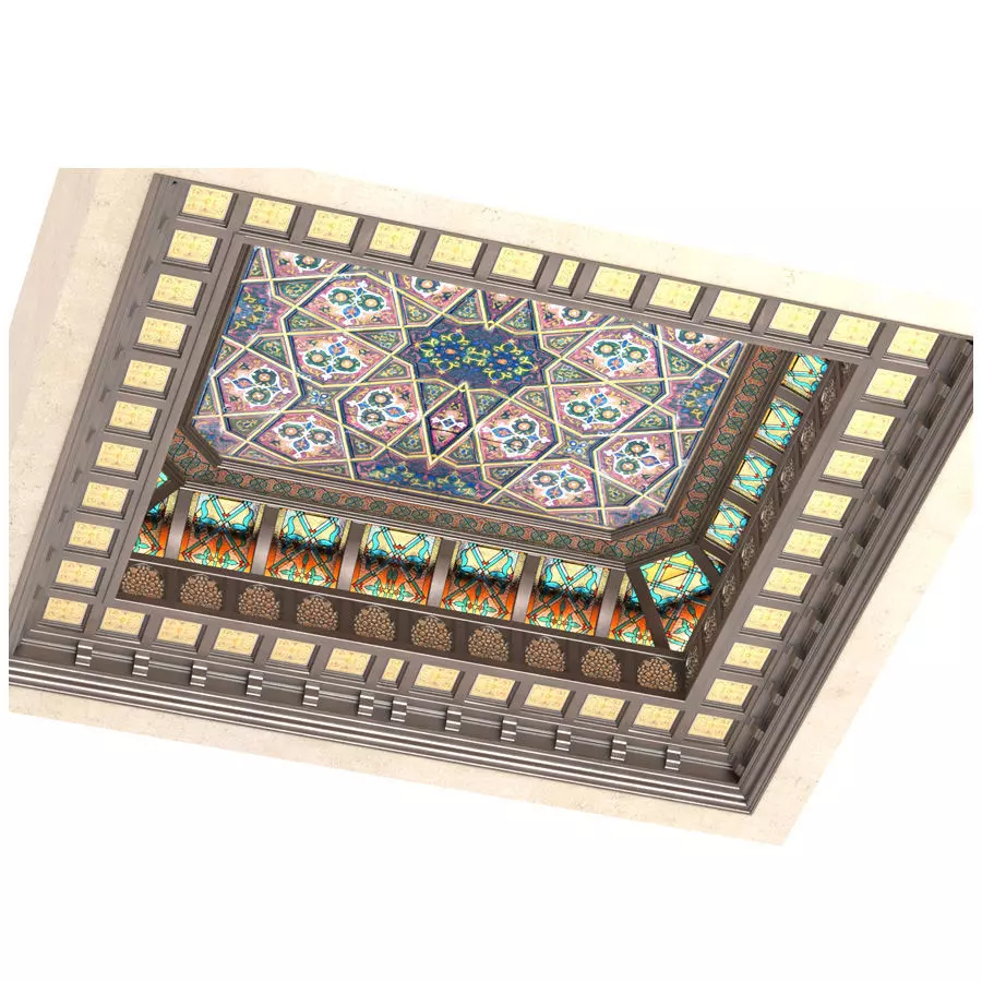 Ceiling in oriental style Arabic ceiling set 3D model_0