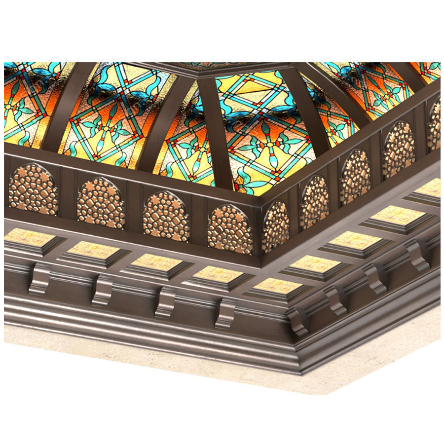 Ceiling in oriental style Arabic ceiling set 3D model_1