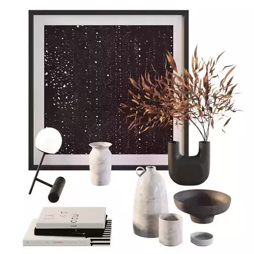Decorative set 8 Low-poly 3D model