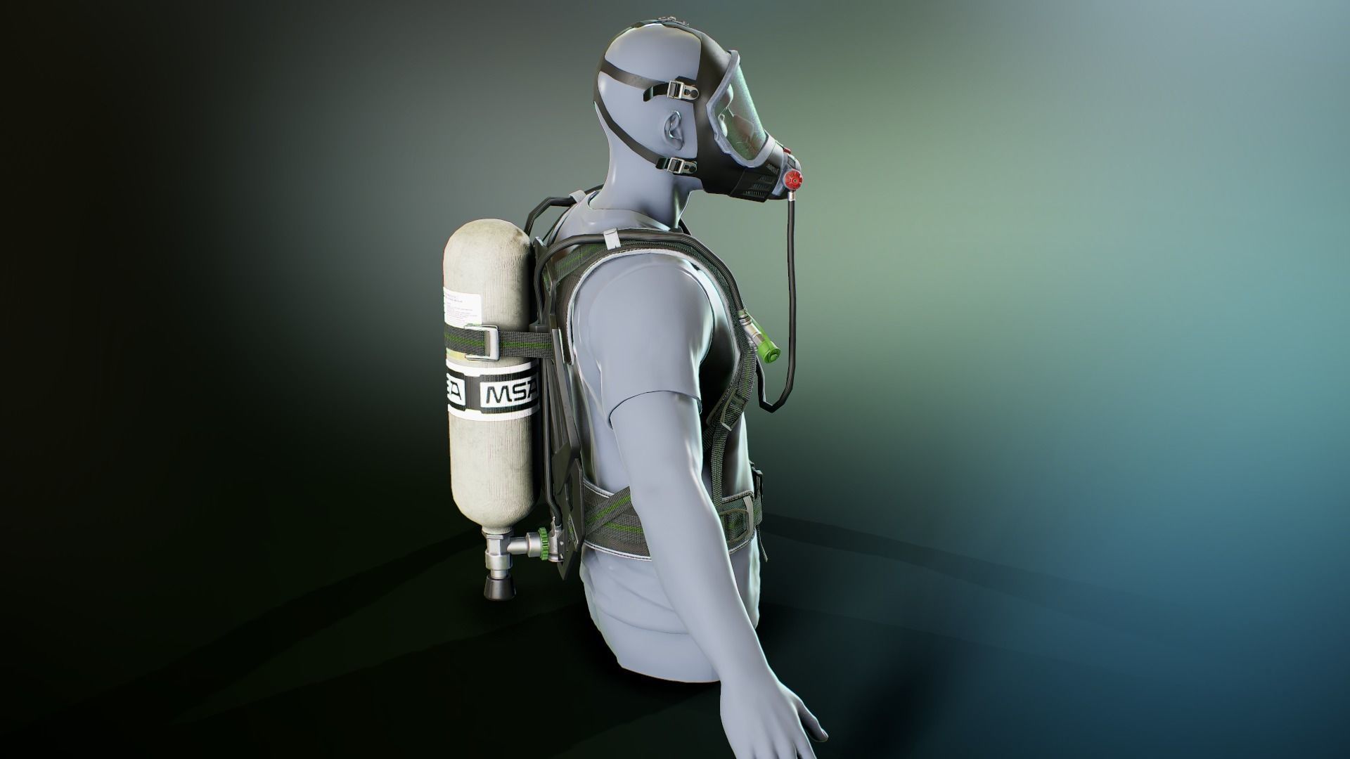 MSA M1 Breathing system Low-poly 3D model_5