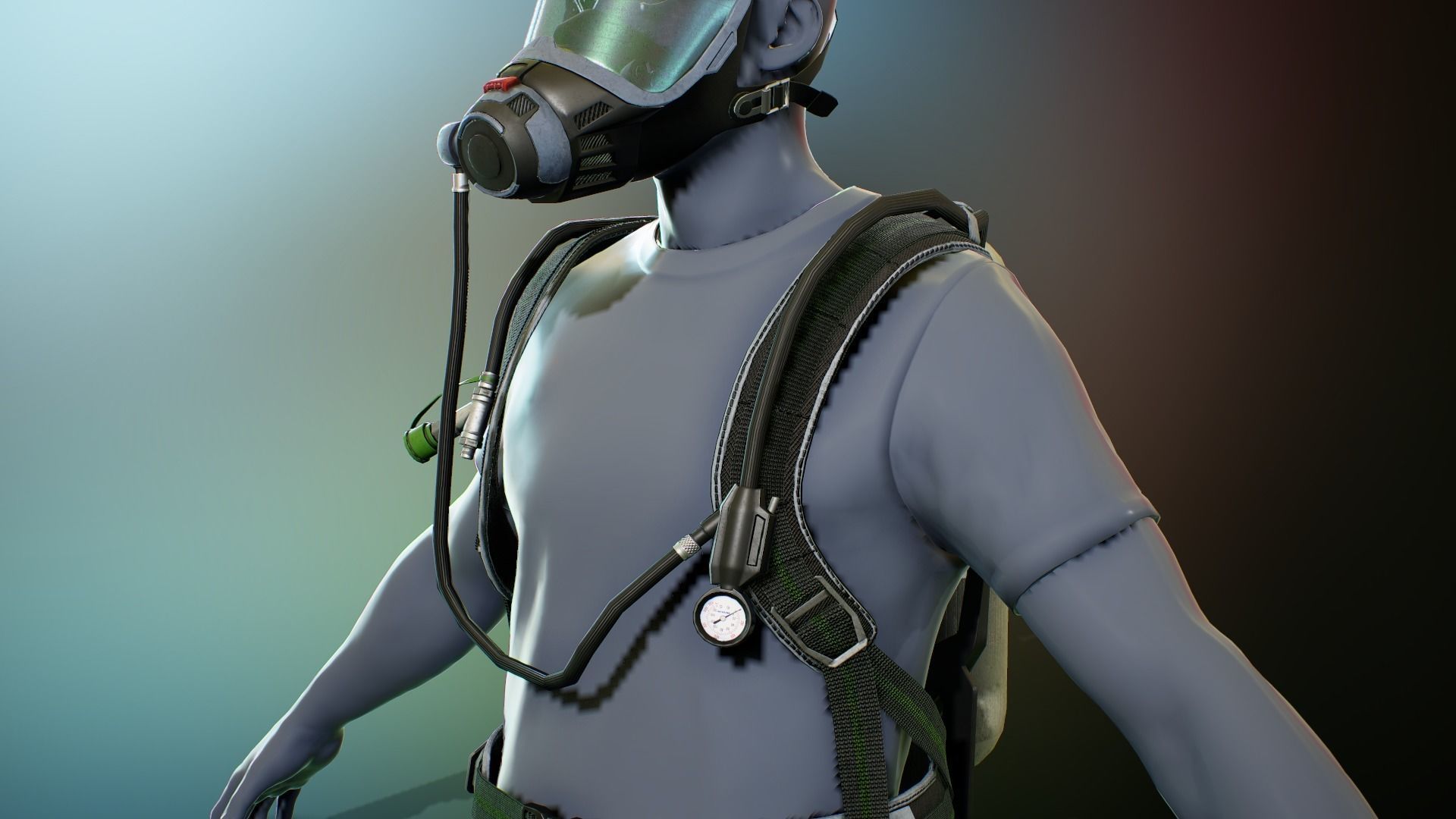 MSA M1 Breathing system Low-poly 3D model_3