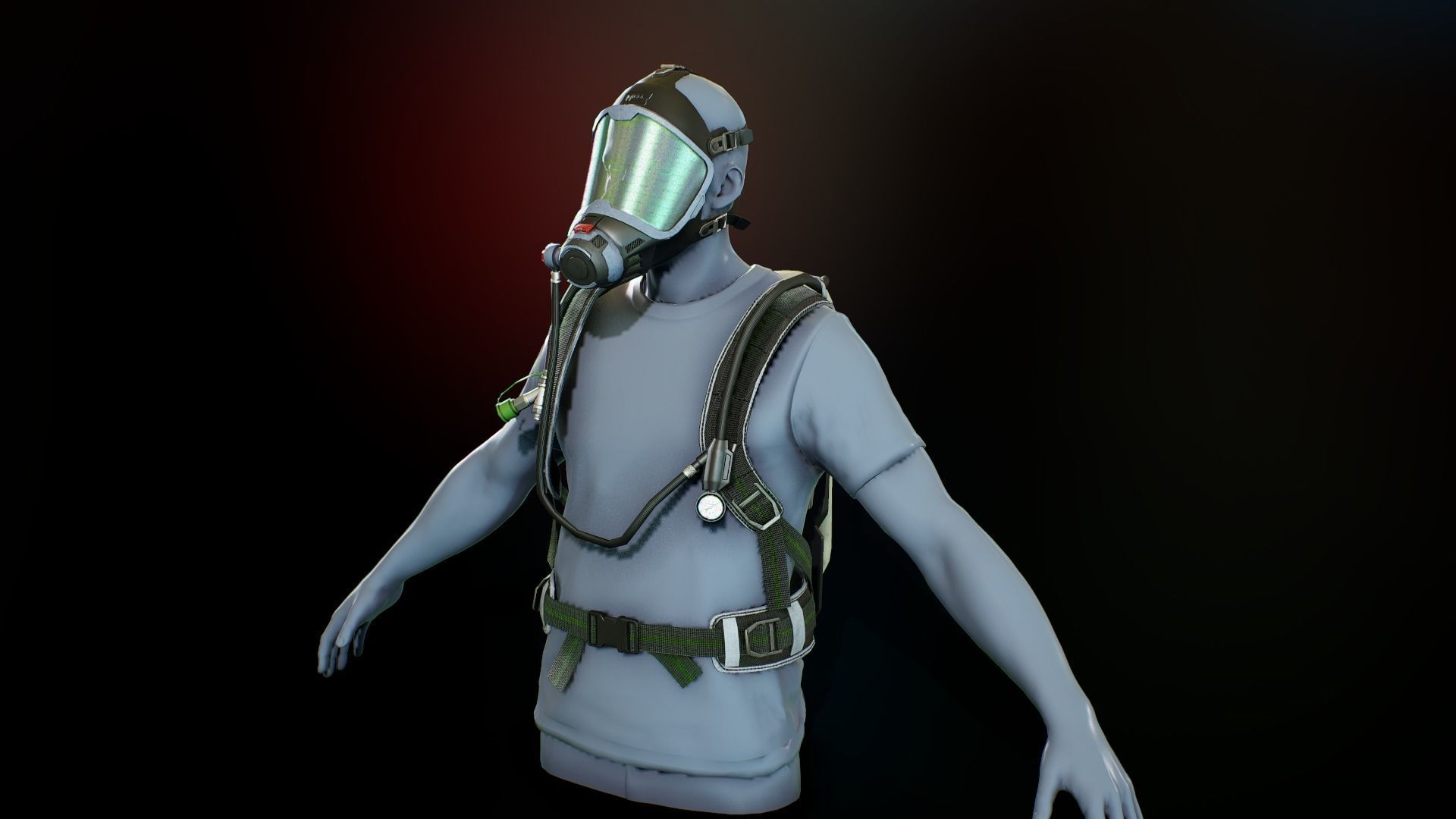 MSA M1 Breathing system Low-poly 3D model_7