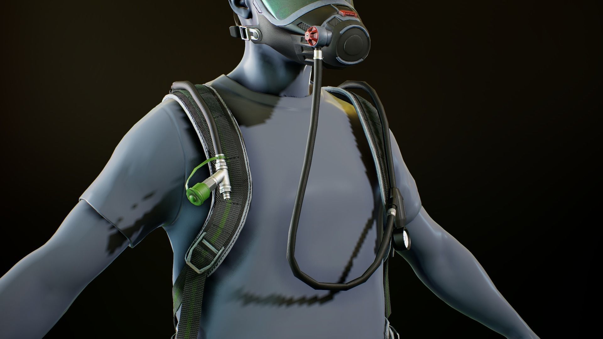 MSA M1 Breathing system Low-poly 3D model_6