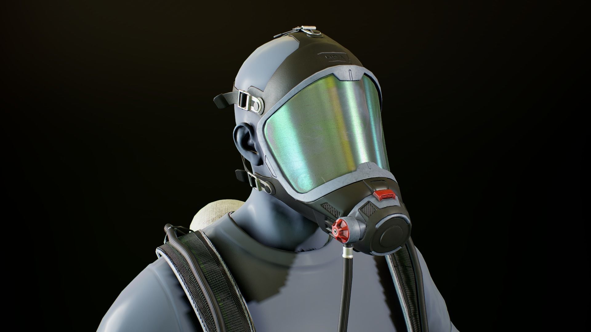 MSA M1 Breathing system Low-poly 3D model_1