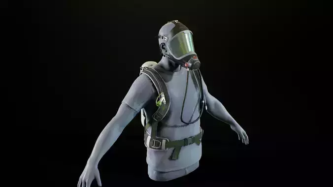 MSA M1 Breathing system Low-poly 3D model