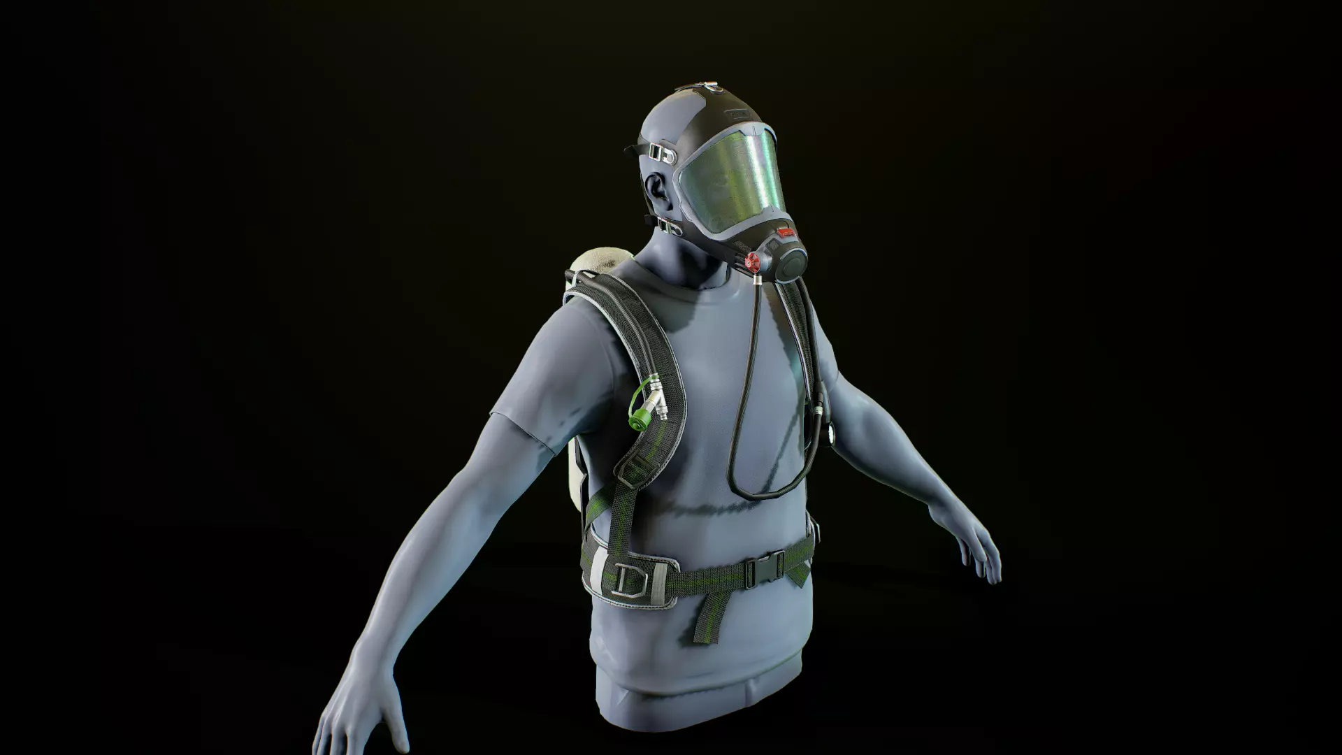 MSA M1 Breathing system Low-poly 3D model_0