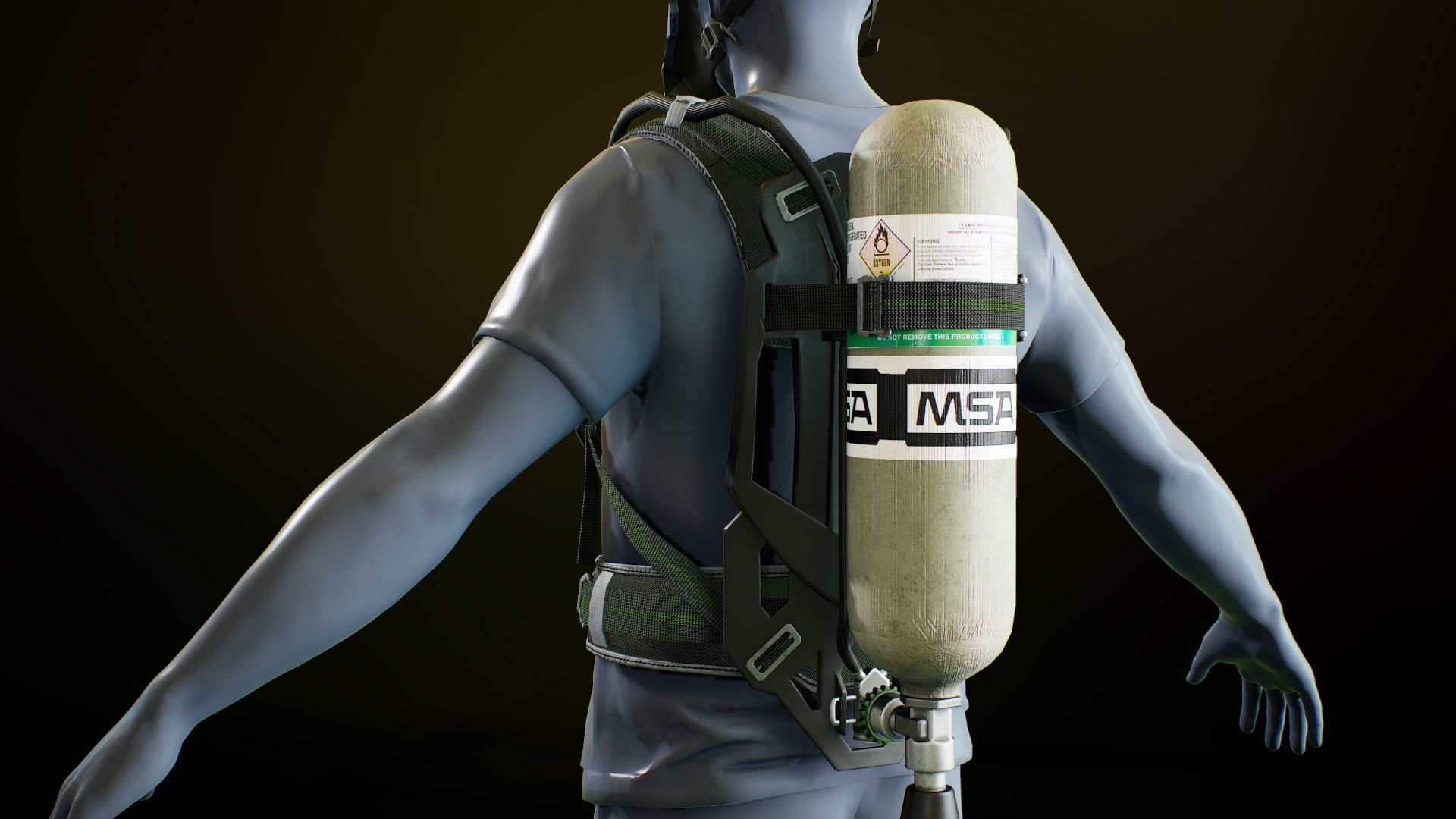 MSA M1 Breathing system Low-poly 3D model_4