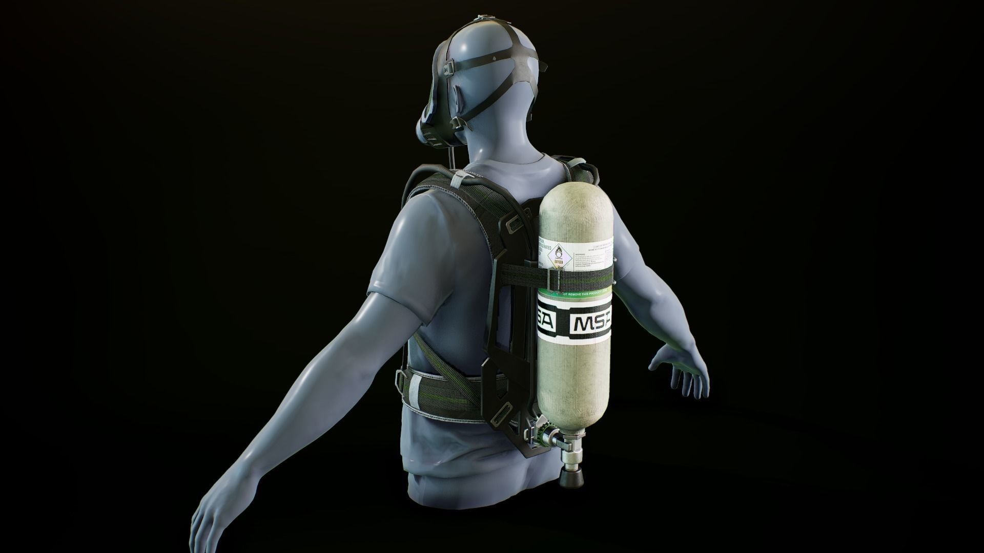 MSA M1 Breathing system Low-poly 3D model_2