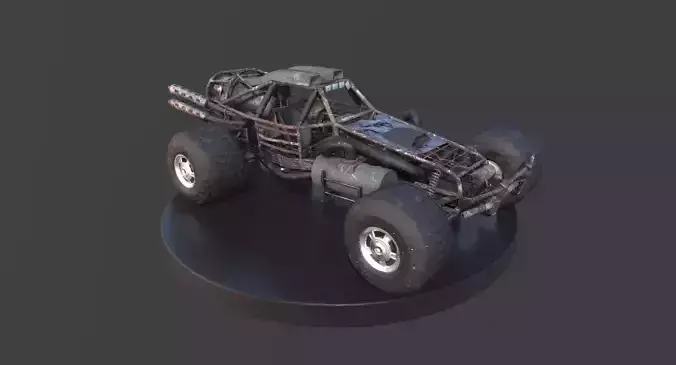 Post-Apo Dune Buggy ATV Low-poly 3D model