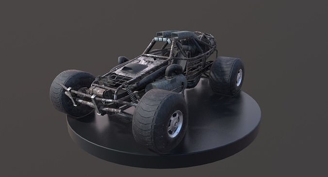 Post-Apo Dune Buggy ATV Low-poly 3D model 7