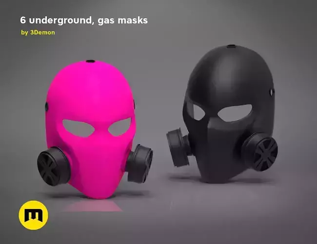 Pink Gas Mask - 6 underground 3D print model