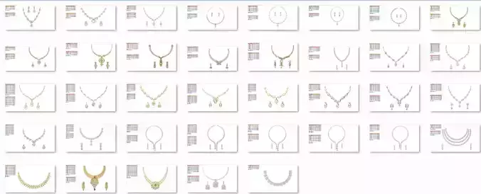 37 women necklace earrings jcd jewelcad render details