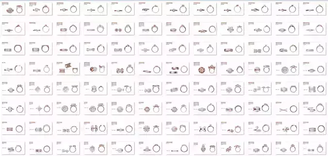 500 women ring jcd - jewelcad render details bulk collection 