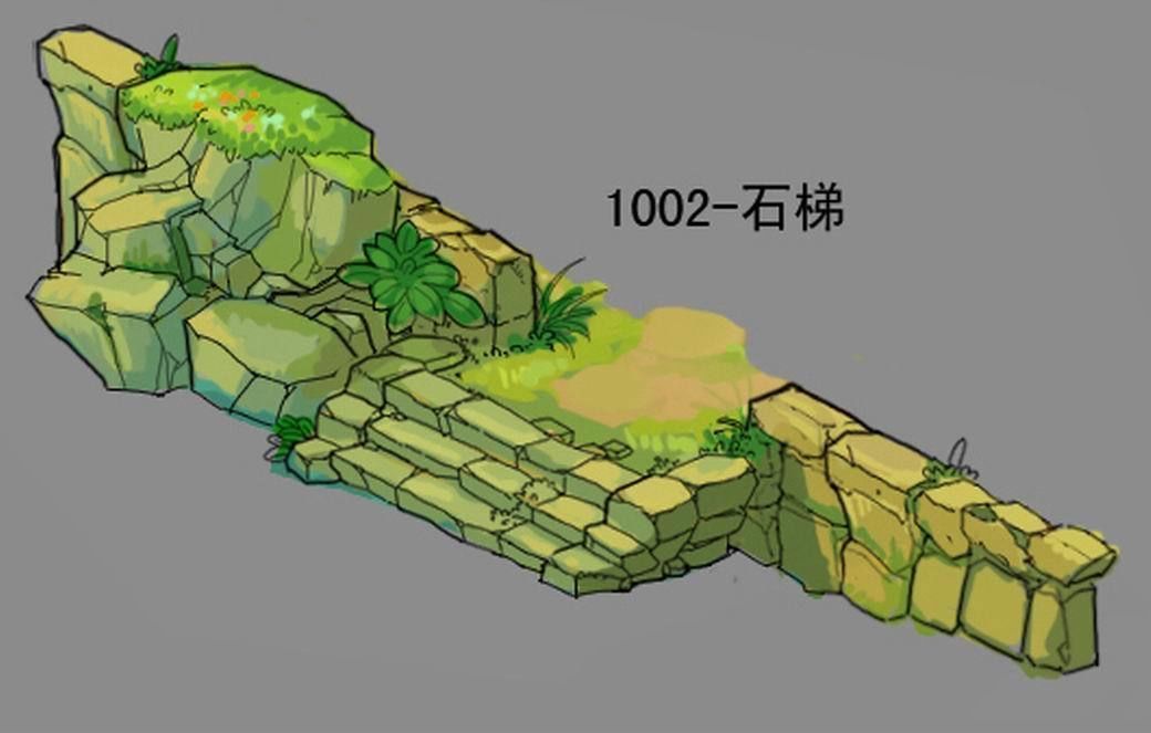 City - Stone Ladder 3D model_2