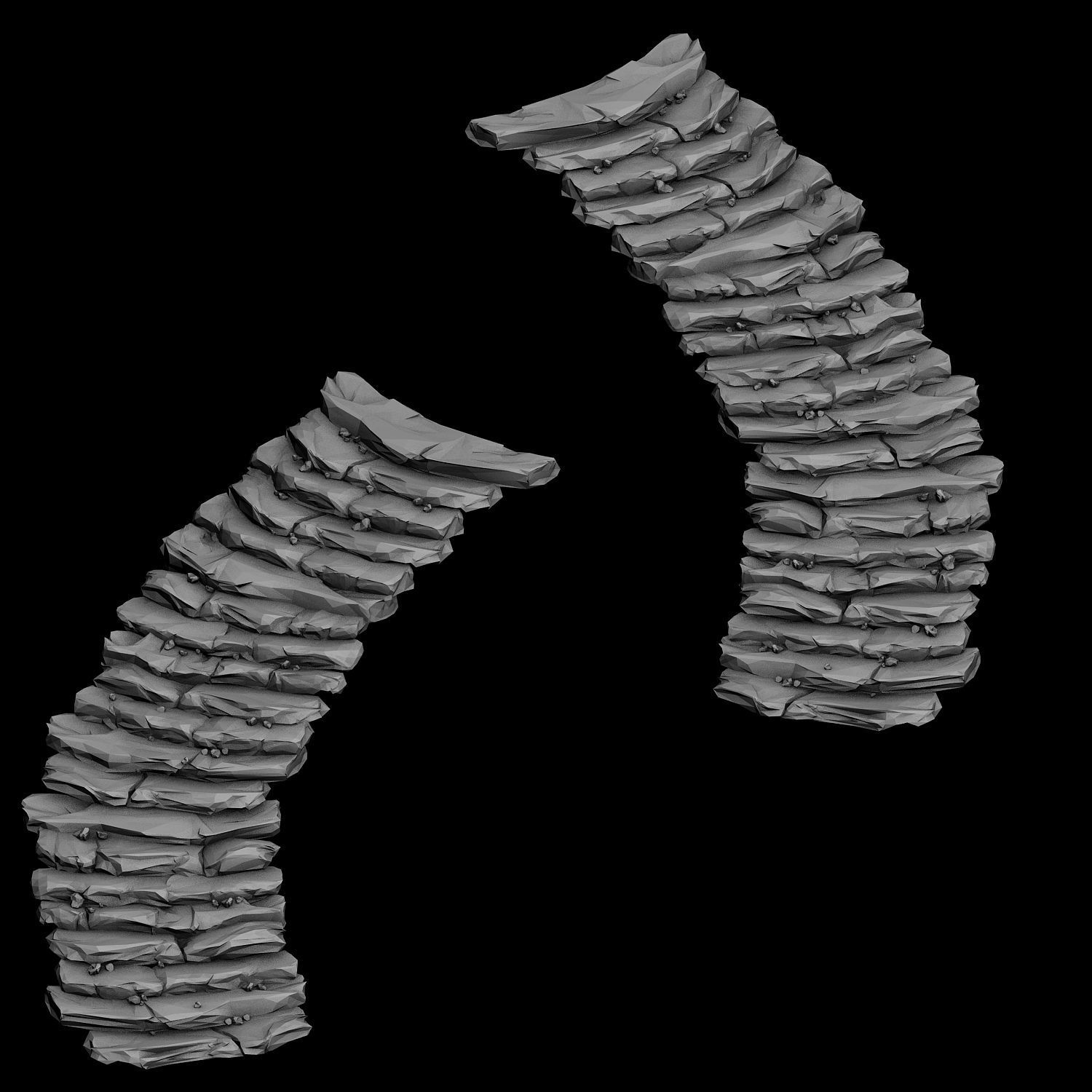 Mountain - stone staircase 12 3D model_2