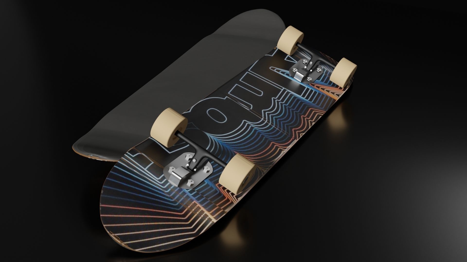 5 Skateboard Pack Low-poly 3D model_5