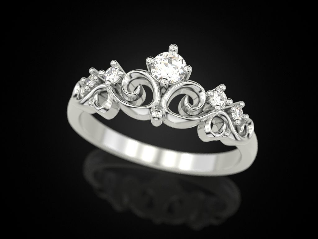Engagement ring 22 3D print model_5