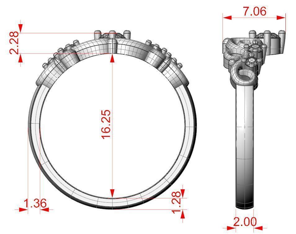 Engagement ring 22 3D print model_9