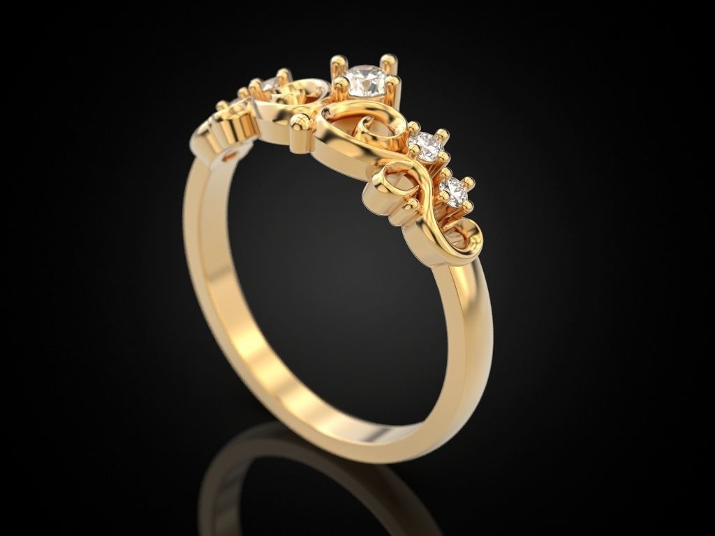 Engagement ring 22 3D print model_3