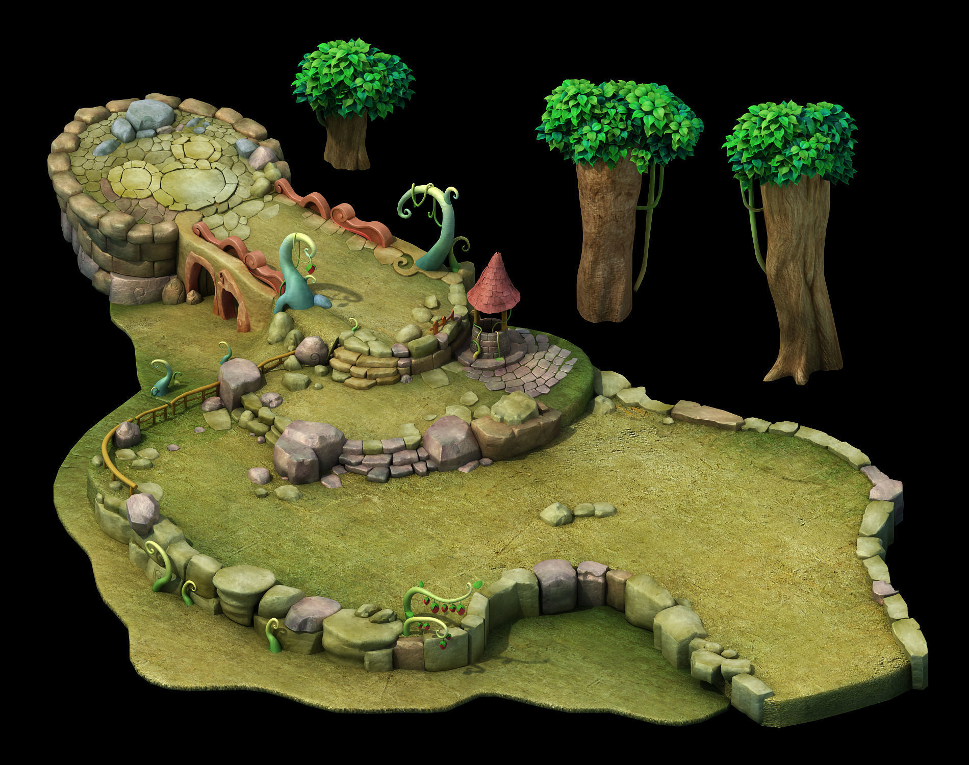 Disney main city - Ground 03 3D model_1