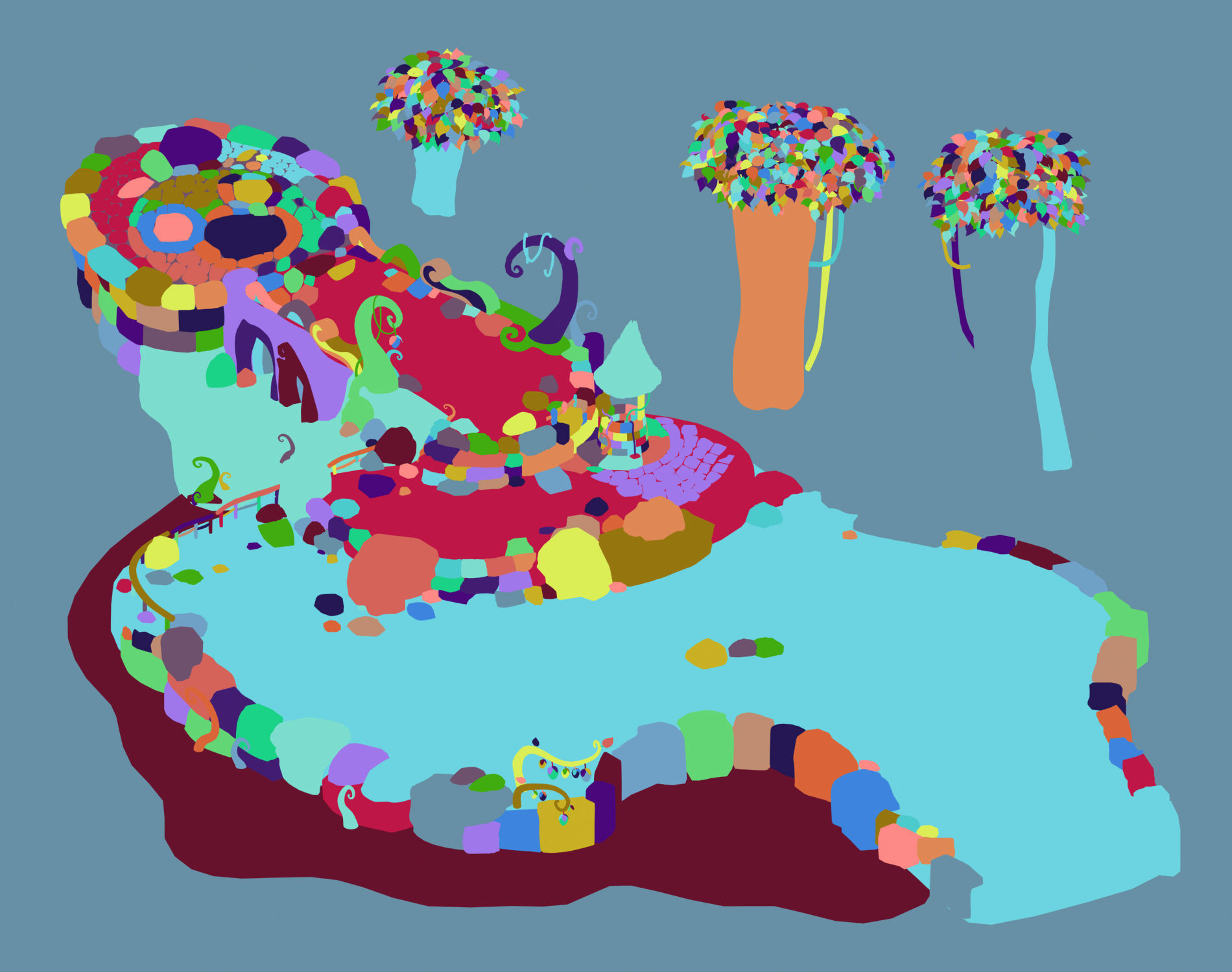 Disney main city - Ground 03 3D model_2