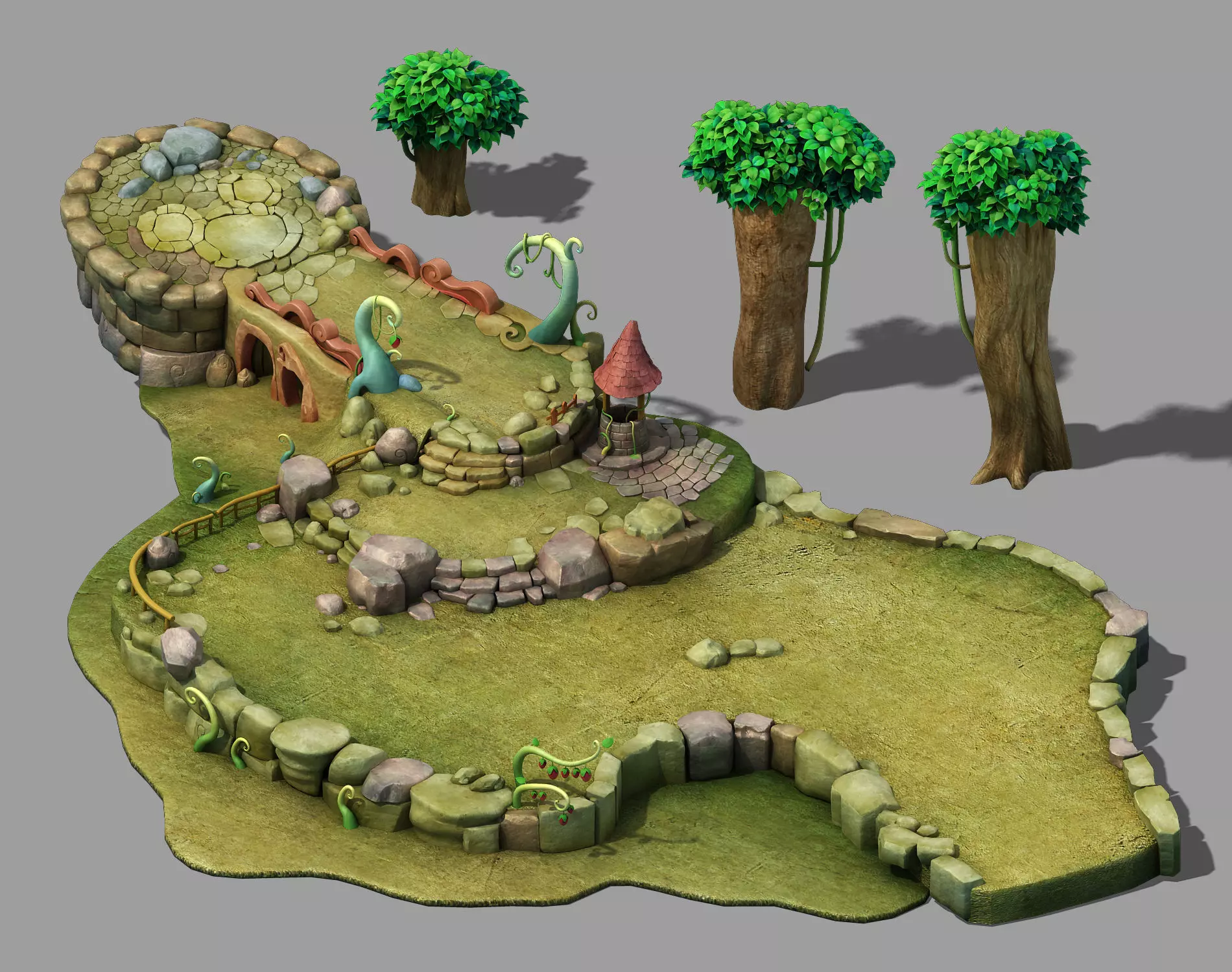 Disney main city - Ground 03 3D model_0