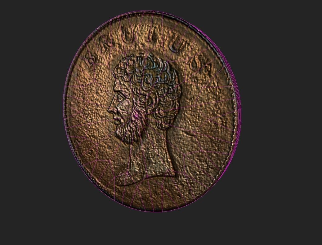 Roman Coin - Britain Low-poly 3D model_9