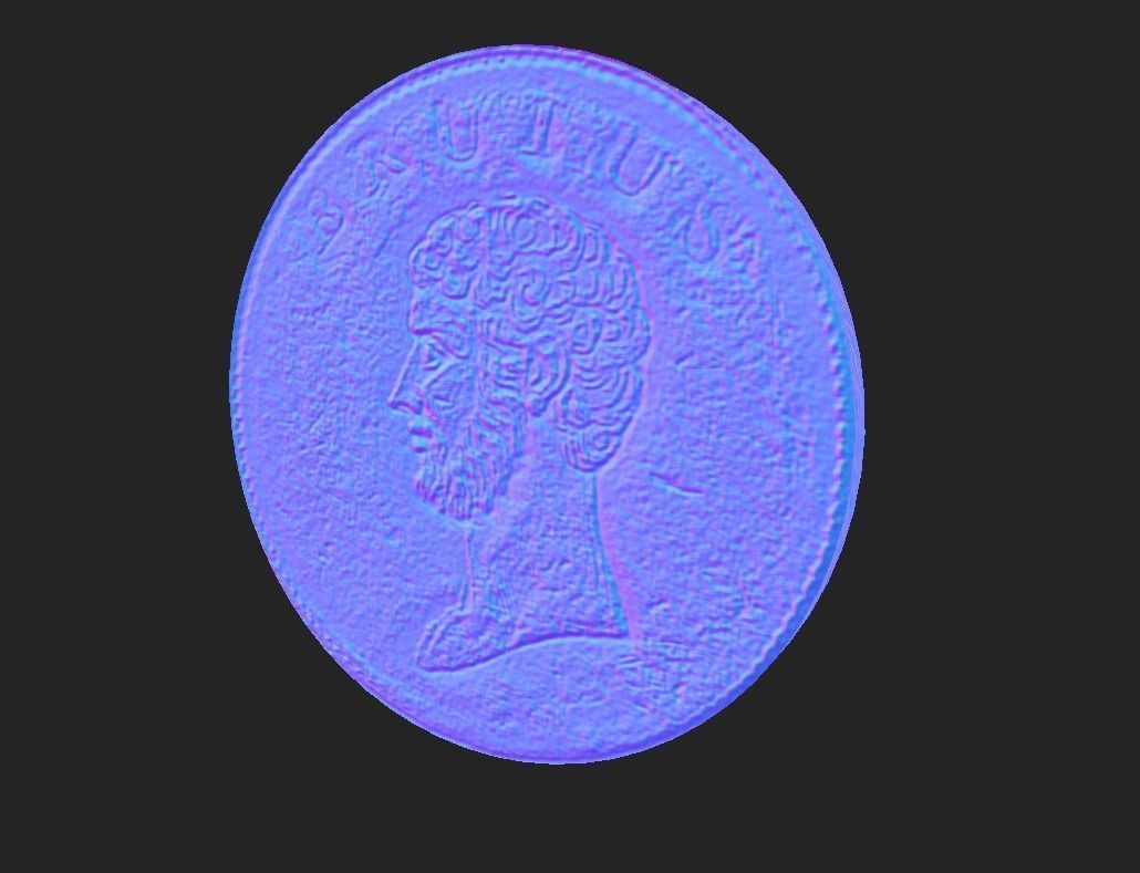 Roman Coin - Britain Low-poly 3D model_7
