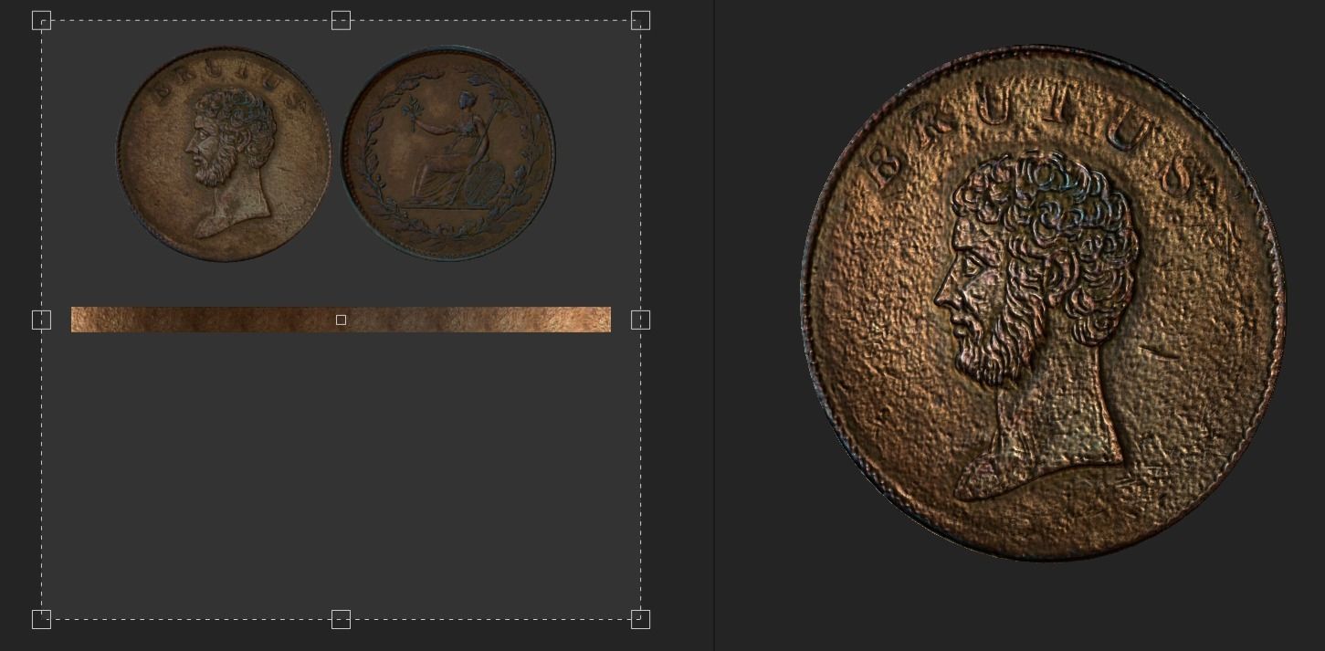 Roman Coin - Britain Low-poly 3D model_6