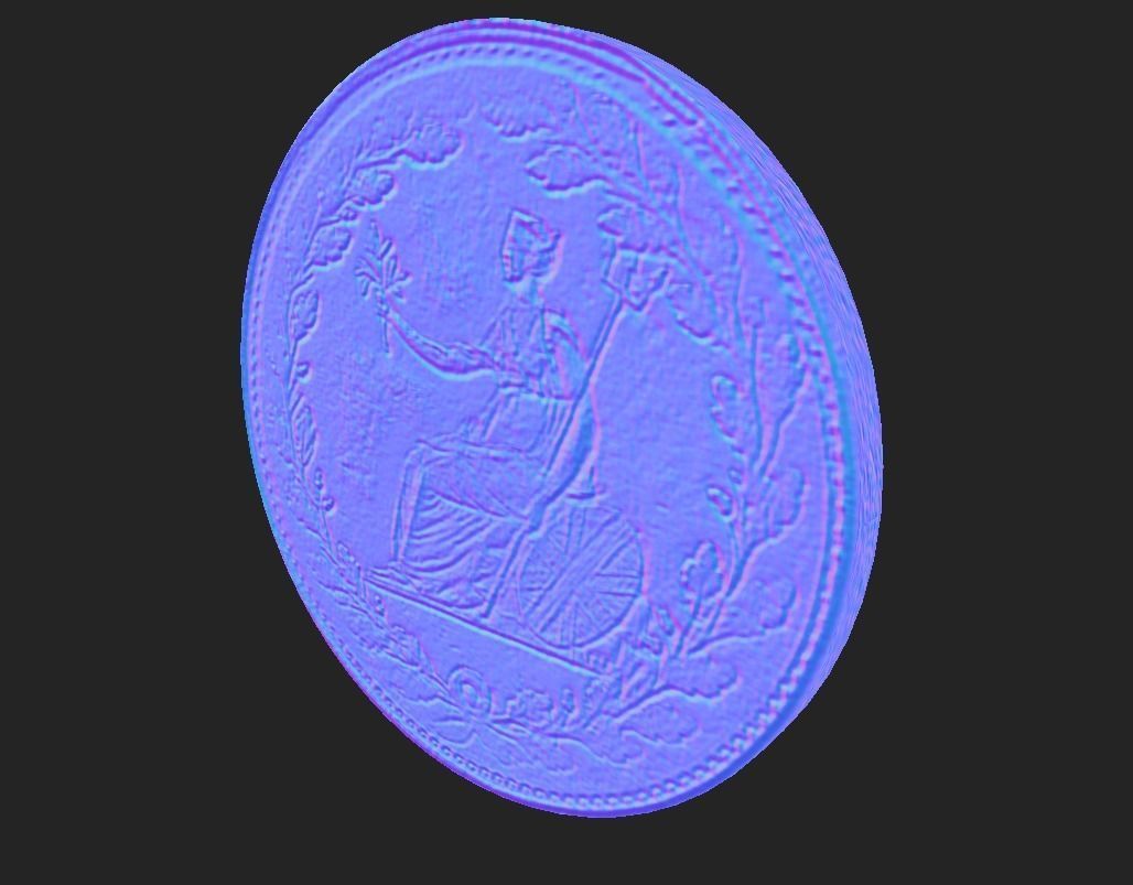 Roman Coin - Britain Low-poly 3D model_8
