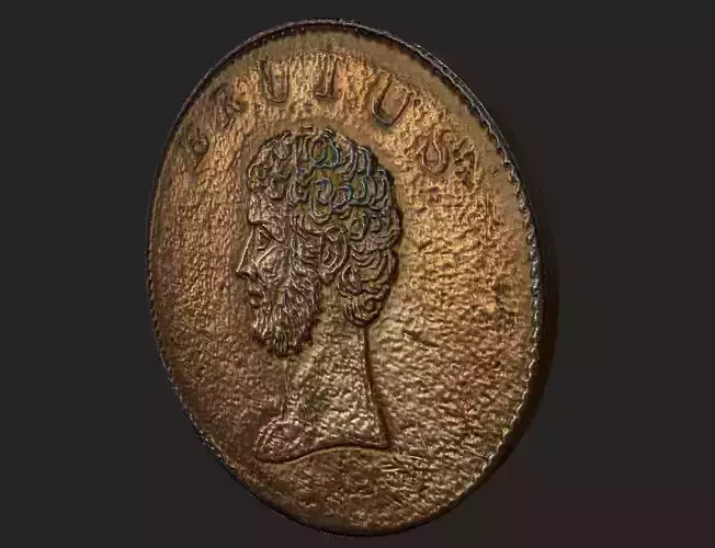 Roman Coin - Britain Low-poly 3D model