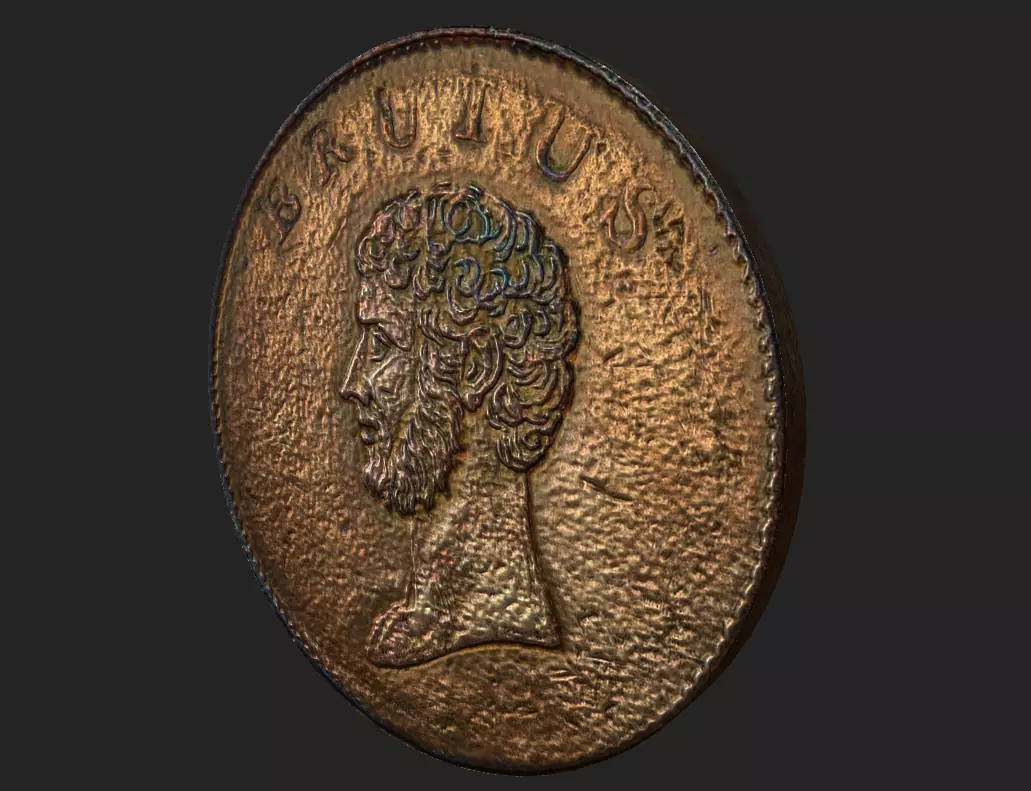 Roman Coin - Britain Low-poly 3D model_0
