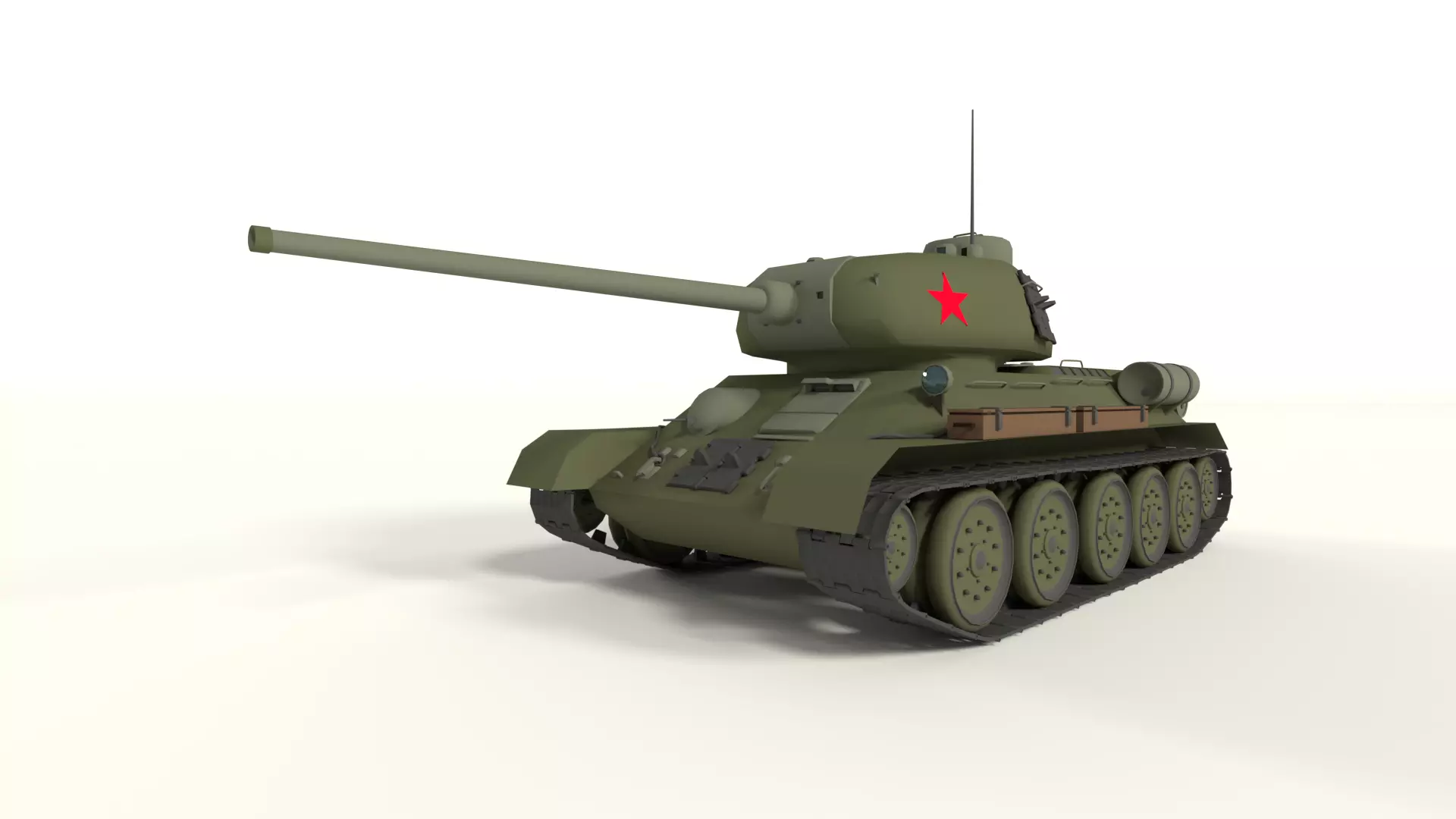 Tank Cartoon Stylized Russian T 34 85 Low-poly 3D model