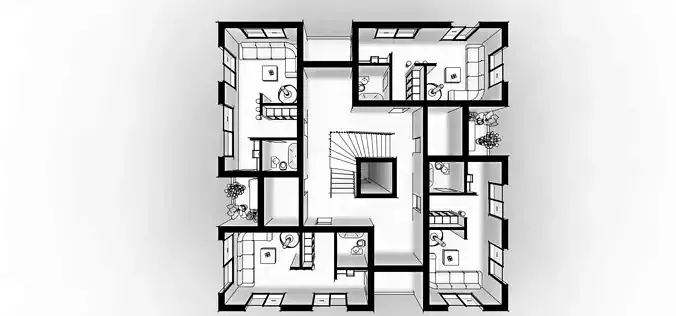 apartments building 3D print model