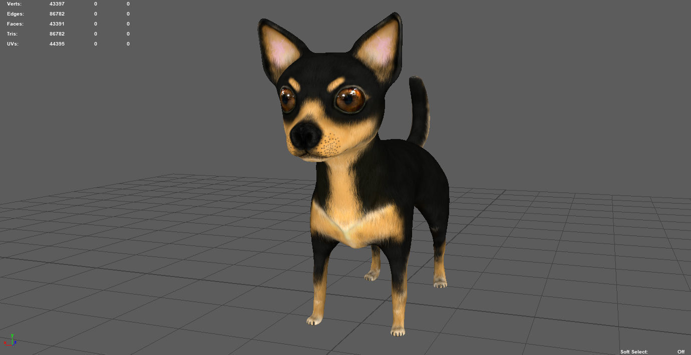 DOG CHIHUAHUA Low-poly 3D model_6