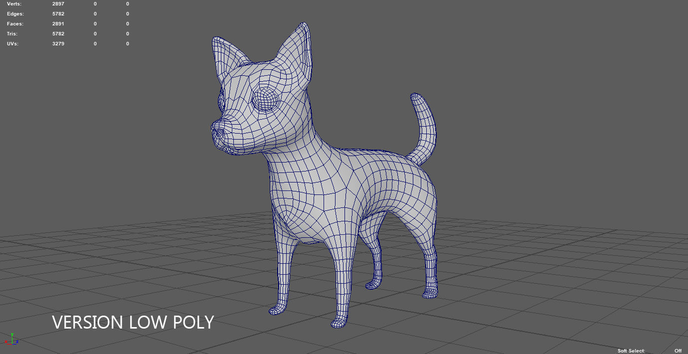 DOG CHIHUAHUA Low-poly 3D model_11