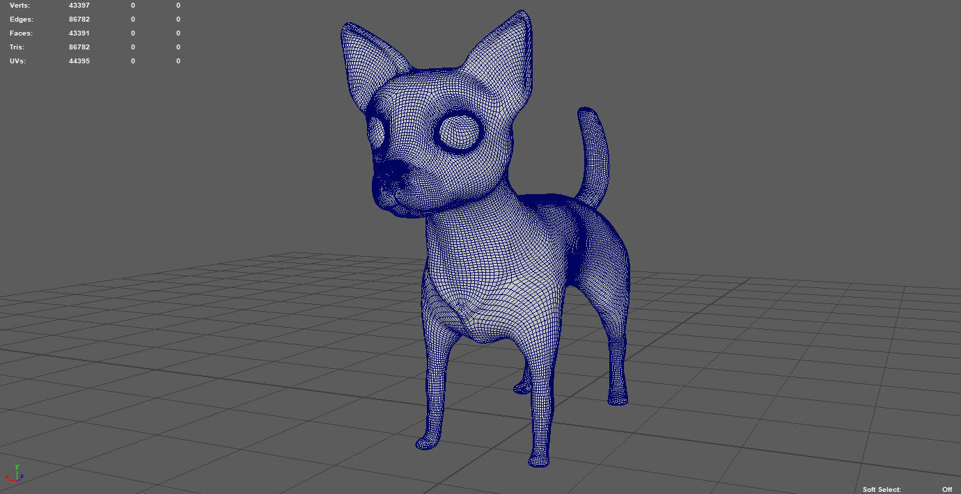 DOG CHIHUAHUA Low-poly 3D model_8