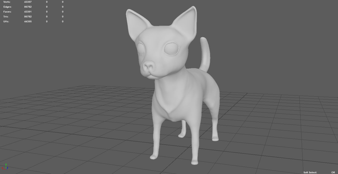 DOG CHIHUAHUA Low-poly 3D model_7